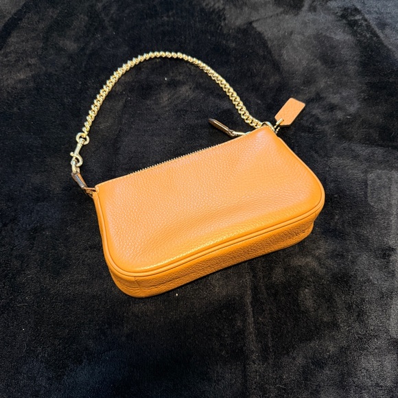 Coach Penny Camel Pebbled Leather Nolita 19 Chain Strap - Picture 4 of 9